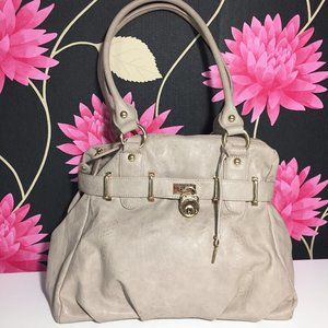 Zeca Fawn-Beige Handbag with Teddy Bear Lock